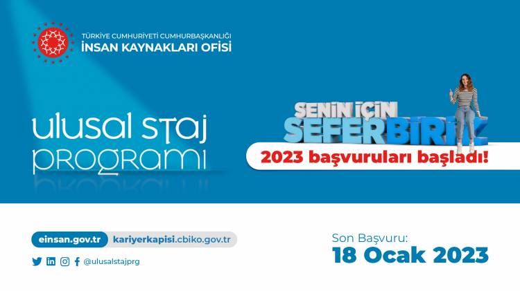 Ulusal Staj Başvuruları Duyurusu